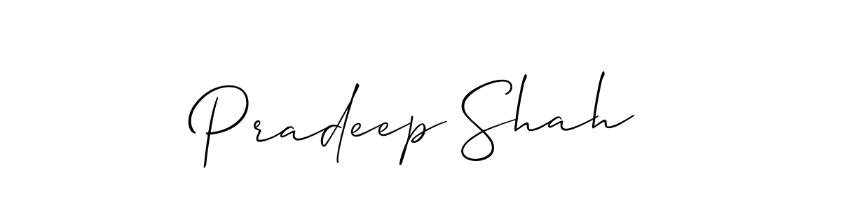 How to make Pradeep Shah name signature. Use Allison_Script style for creating short signs online. This is the latest handwritten sign. Pradeep Shah signature style 2 images and pictures png