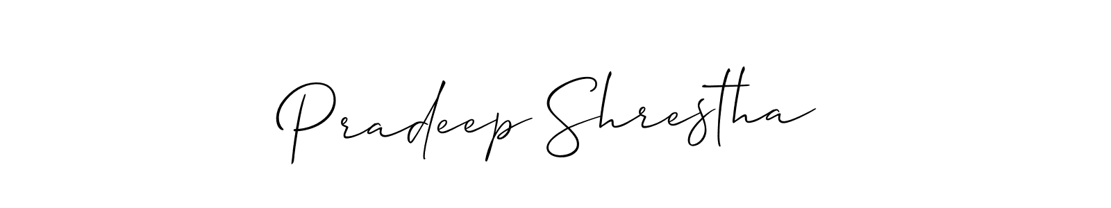 The best way (Allison_Script) to make a short signature is to pick only two or three words in your name. The name Pradeep Shrestha include a total of six letters. For converting this name. Pradeep Shrestha signature style 2 images and pictures png