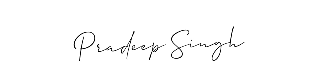Make a beautiful signature design for name Pradeep Singh. With this signature (Allison_Script) style, you can create a handwritten signature for free. Pradeep Singh signature style 2 images and pictures png