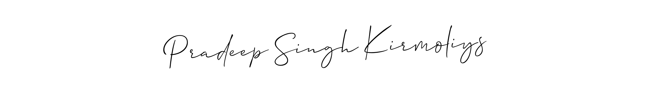 Similarly Allison_Script is the best handwritten signature design. Signature creator online .You can use it as an online autograph creator for name Pradeep Singh Kirmoliys. Pradeep Singh Kirmoliys signature style 2 images and pictures png