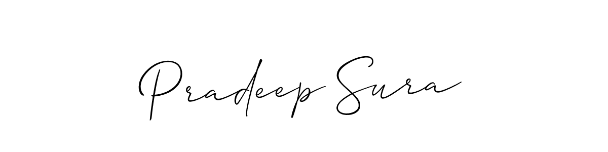 How to make Pradeep Sura name signature. Use Allison_Script style for creating short signs online. This is the latest handwritten sign. Pradeep Sura signature style 2 images and pictures png