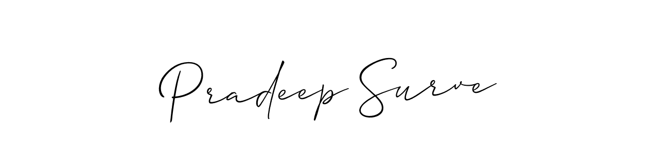 Use a signature maker to create a handwritten signature online. With this signature software, you can design (Allison_Script) your own signature for name Pradeep Surve. Pradeep Surve signature style 2 images and pictures png