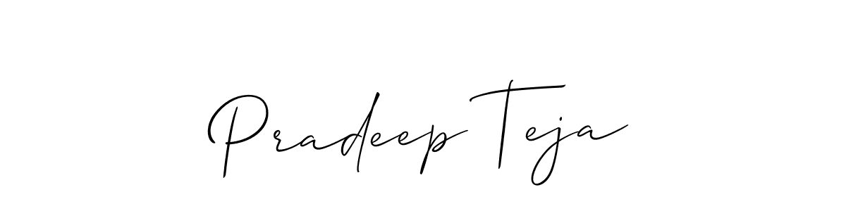 Make a beautiful signature design for name Pradeep Teja. With this signature (Allison_Script) style, you can create a handwritten signature for free. Pradeep Teja signature style 2 images and pictures png