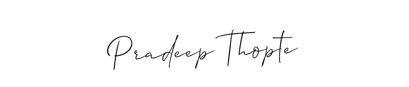 The best way (Allison_Script) to make a short signature is to pick only two or three words in your name. The name Pradeep Thopte include a total of six letters. For converting this name. Pradeep Thopte signature style 2 images and pictures png