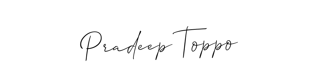 Best and Professional Signature Style for Pradeep Toppo. Allison_Script Best Signature Style Collection. Pradeep Toppo signature style 2 images and pictures png