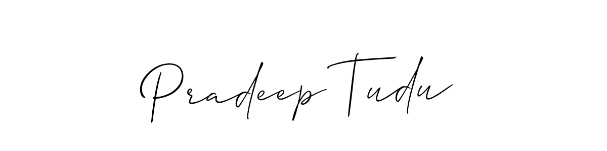 How to Draw Pradeep Tudu signature style? Allison_Script is a latest design signature styles for name Pradeep Tudu. Pradeep Tudu signature style 2 images and pictures png