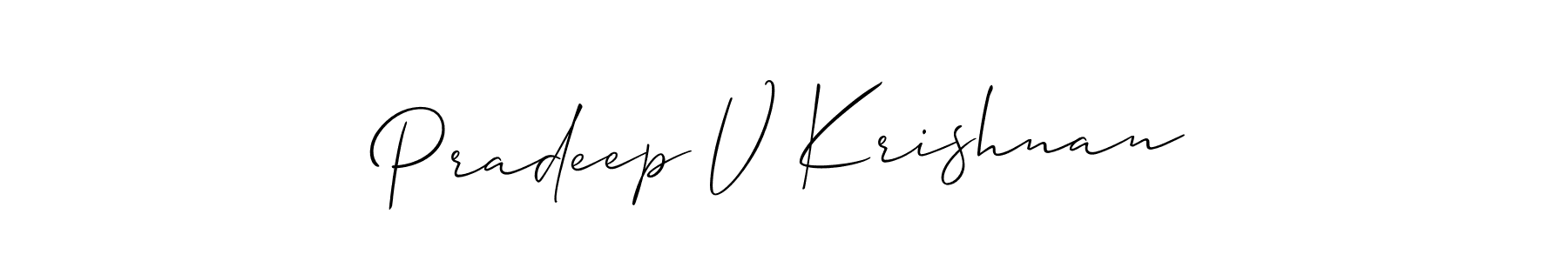 Make a beautiful signature design for name Pradeep V Krishnan. Use this online signature maker to create a handwritten signature for free. Pradeep V Krishnan signature style 2 images and pictures png