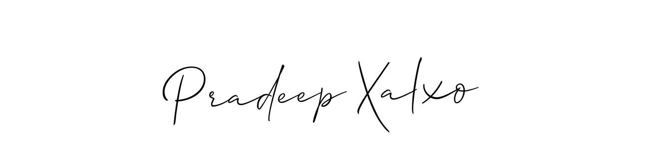 Use a signature maker to create a handwritten signature online. With this signature software, you can design (Allison_Script) your own signature for name Pradeep Xalxo. Pradeep Xalxo signature style 2 images and pictures png