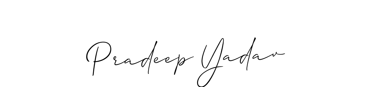 The best way (Allison_Script) to make a short signature is to pick only two or three words in your name. The name Pradeep Yadav include a total of six letters. For converting this name. Pradeep Yadav signature style 2 images and pictures png