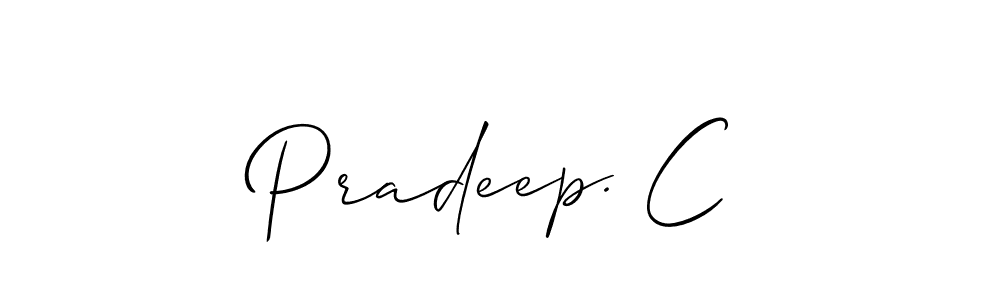 if you are searching for the best signature style for your name Pradeep. C. so please give up your signature search. here we have designed multiple signature styles  using Allison_Script. Pradeep. C signature style 2 images and pictures png