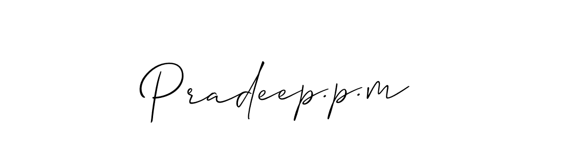 How to make Pradeep.p.m signature? Allison_Script is a professional autograph style. Create handwritten signature for Pradeep.p.m name. Pradeep.p.m signature style 2 images and pictures png