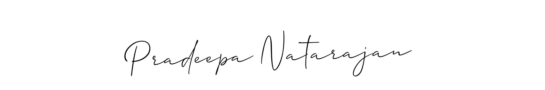 Create a beautiful signature design for name Pradeepa Natarajan. With this signature (Allison_Script) fonts, you can make a handwritten signature for free. Pradeepa Natarajan signature style 2 images and pictures png