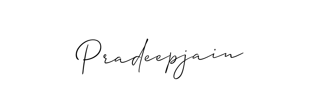 How to make Pradeepjain signature? Allison_Script is a professional autograph style. Create handwritten signature for Pradeepjain name. Pradeepjain signature style 2 images and pictures png