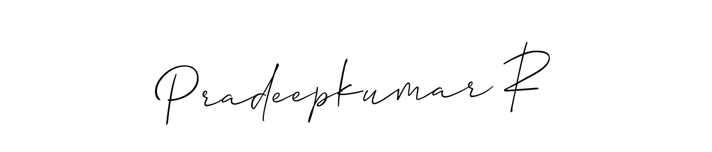 Also You can easily find your signature by using the search form. We will create Pradeepkumar R name handwritten signature images for you free of cost using Allison_Script sign style. Pradeepkumar R signature style 2 images and pictures png