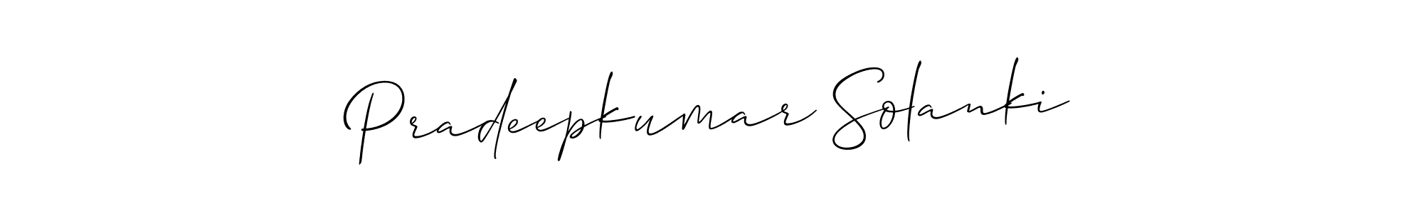 Create a beautiful signature design for name Pradeepkumar Solanki. With this signature (Allison_Script) fonts, you can make a handwritten signature for free. Pradeepkumar Solanki signature style 2 images and pictures png