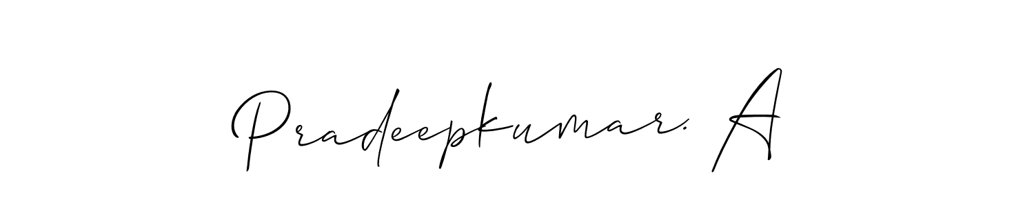 Also You can easily find your signature by using the search form. We will create Pradeepkumar. A name handwritten signature images for you free of cost using Allison_Script sign style. Pradeepkumar. A signature style 2 images and pictures png