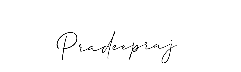 How to make Pradeepraj signature? Allison_Script is a professional autograph style. Create handwritten signature for Pradeepraj name. Pradeepraj signature style 2 images and pictures png