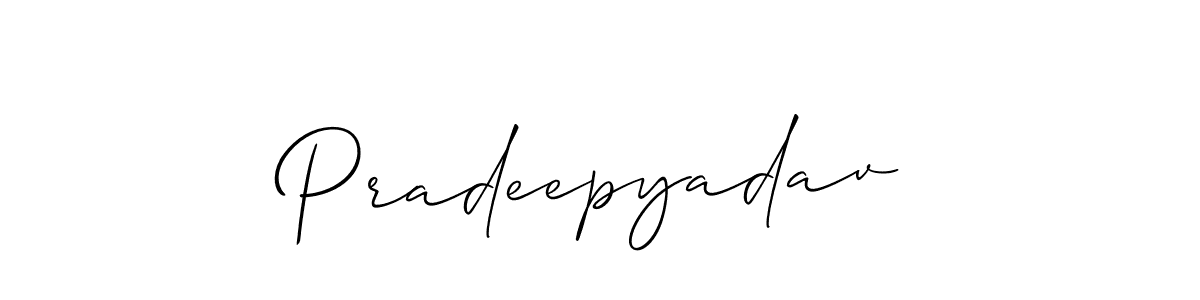 Design your own signature with our free online signature maker. With this signature software, you can create a handwritten (Allison_Script) signature for name Pradeepyadav. Pradeepyadav signature style 2 images and pictures png