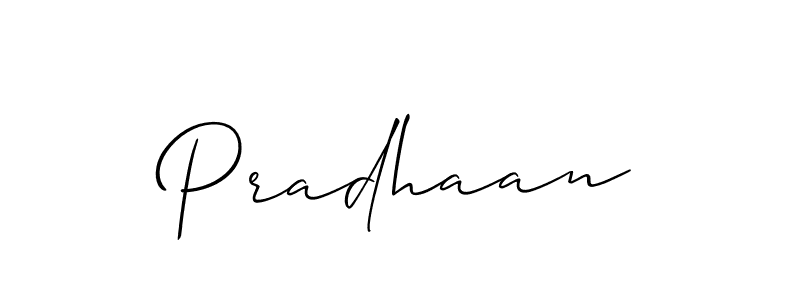 Design your own signature with our free online signature maker. With this signature software, you can create a handwritten (Allison_Script) signature for name Pradhaan. Pradhaan signature style 2 images and pictures png