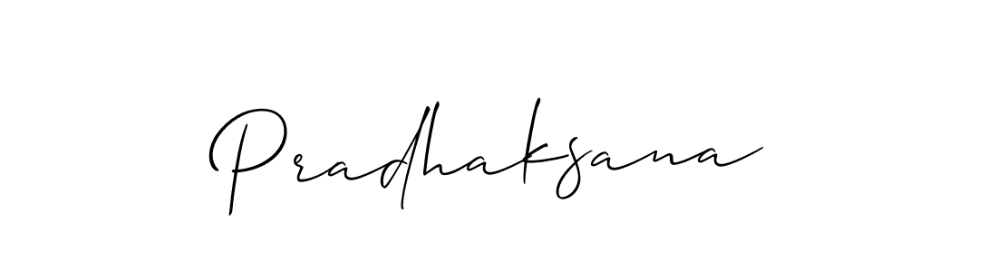 How to make Pradhaksana signature? Allison_Script is a professional autograph style. Create handwritten signature for Pradhaksana name. Pradhaksana signature style 2 images and pictures png