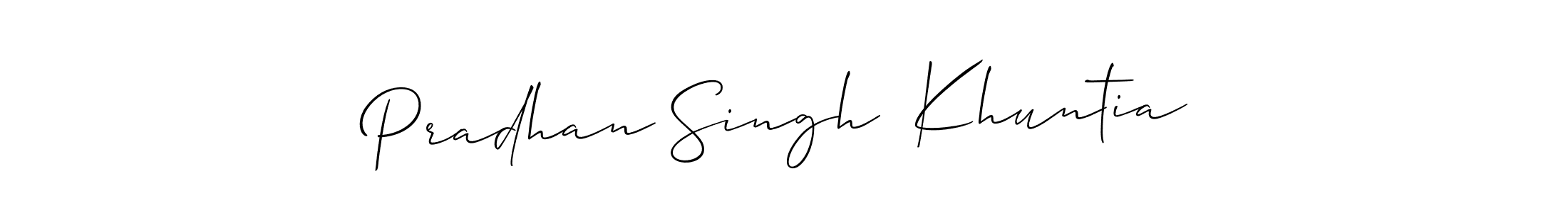 if you are searching for the best signature style for your name Pradhan Singh  Khuntia. so please give up your signature search. here we have designed multiple signature styles  using Allison_Script. Pradhan Singh  Khuntia signature style 2 images and pictures png