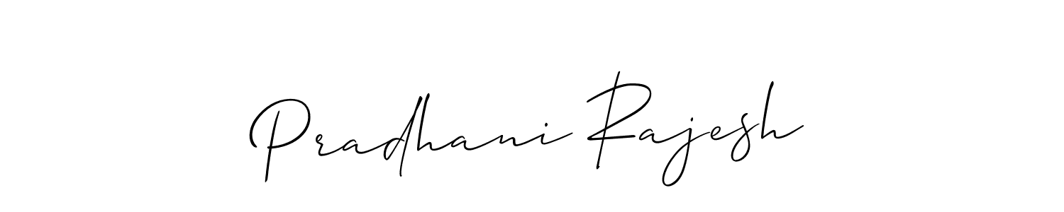 Create a beautiful signature design for name Pradhani Rajesh. With this signature (Allison_Script) fonts, you can make a handwritten signature for free. Pradhani Rajesh signature style 2 images and pictures png