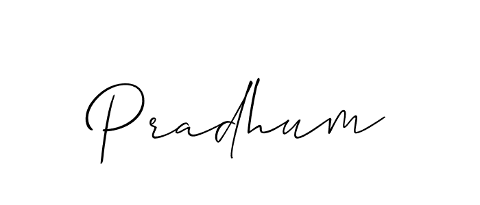 Use a signature maker to create a handwritten signature online. With this signature software, you can design (Allison_Script) your own signature for name Pradhum. Pradhum signature style 2 images and pictures png