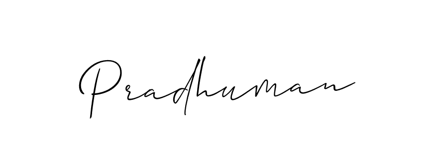 Also we have Pradhuman name is the best signature style. Create professional handwritten signature collection using Allison_Script autograph style. Pradhuman signature style 2 images and pictures png