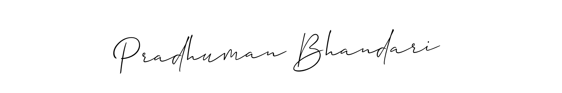 Pradhuman Bhandari stylish signature style. Best Handwritten Sign (Allison_Script) for my name. Handwritten Signature Collection Ideas for my name Pradhuman Bhandari. Pradhuman Bhandari signature style 2 images and pictures png