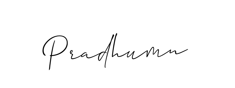 Design your own signature with our free online signature maker. With this signature software, you can create a handwritten (Allison_Script) signature for name Pradhumn. Pradhumn signature style 2 images and pictures png
