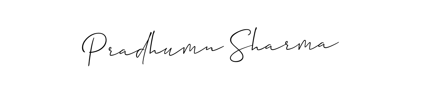 Pradhumn Sharma stylish signature style. Best Handwritten Sign (Allison_Script) for my name. Handwritten Signature Collection Ideas for my name Pradhumn Sharma. Pradhumn Sharma signature style 2 images and pictures png