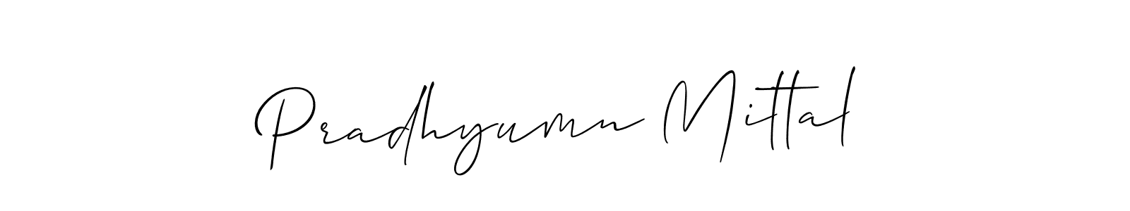 Create a beautiful signature design for name Pradhyumn Mittal. With this signature (Allison_Script) fonts, you can make a handwritten signature for free. Pradhyumn Mittal signature style 2 images and pictures png