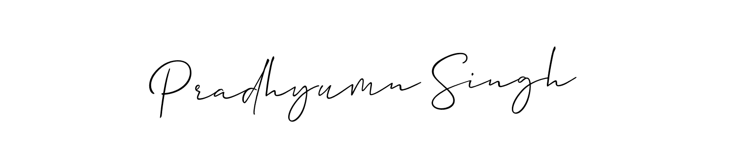 Allison_Script is a professional signature style that is perfect for those who want to add a touch of class to their signature. It is also a great choice for those who want to make their signature more unique. Get Pradhyumn Singh name to fancy signature for free. Pradhyumn Singh signature style 2 images and pictures png