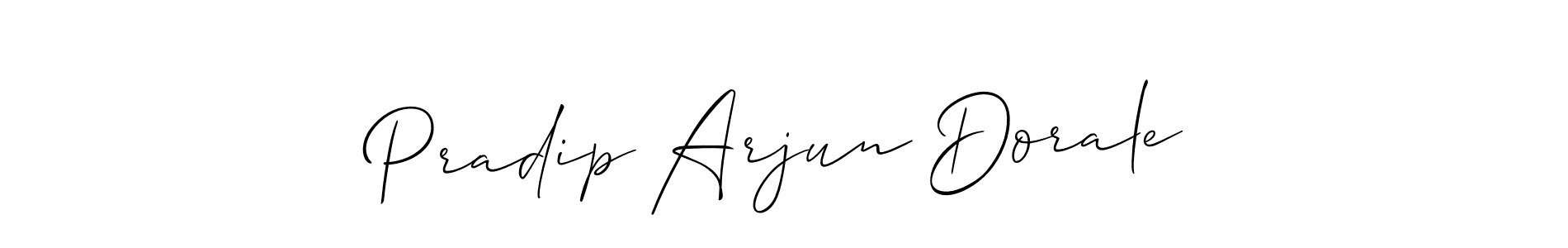 You should practise on your own different ways (Allison_Script) to write your name (Pradip Arjun Dorale) in signature. don't let someone else do it for you. Pradip Arjun Dorale signature style 2 images and pictures png