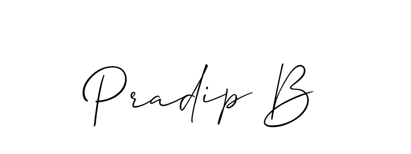 Create a beautiful signature design for name Pradip B. With this signature (Allison_Script) fonts, you can make a handwritten signature for free. Pradip B signature style 2 images and pictures png