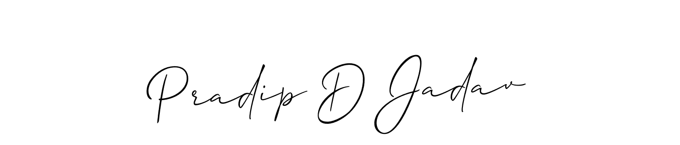 Allison_Script is a professional signature style that is perfect for those who want to add a touch of class to their signature. It is also a great choice for those who want to make their signature more unique. Get Pradip D Jadav name to fancy signature for free. Pradip D Jadav signature style 2 images and pictures png