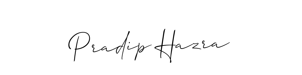 The best way (Allison_Script) to make a short signature is to pick only two or three words in your name. The name Pradip Hazra include a total of six letters. For converting this name. Pradip Hazra signature style 2 images and pictures png