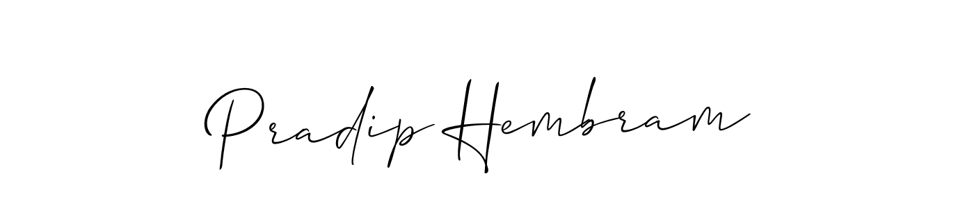 Make a beautiful signature design for name Pradip Hembram. With this signature (Allison_Script) style, you can create a handwritten signature for free. Pradip Hembram signature style 2 images and pictures png