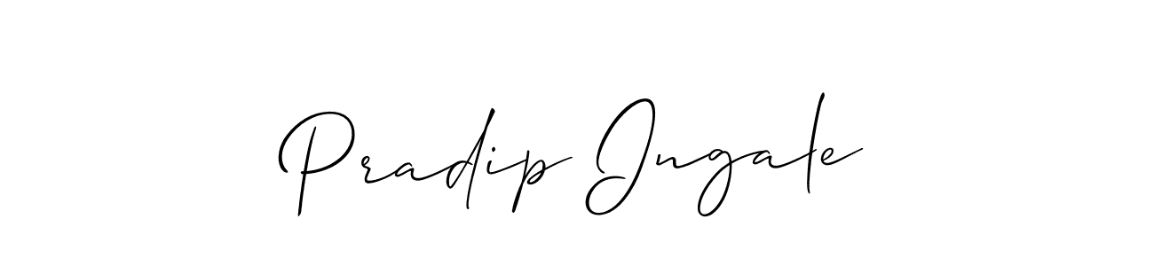 How to make Pradip Ingale name signature. Use Allison_Script style for creating short signs online. This is the latest handwritten sign. Pradip Ingale signature style 2 images and pictures png