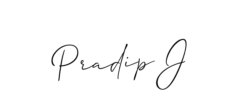 Allison_Script is a professional signature style that is perfect for those who want to add a touch of class to their signature. It is also a great choice for those who want to make their signature more unique. Get Pradip J name to fancy signature for free. Pradip J signature style 2 images and pictures png