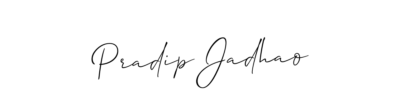 Use a signature maker to create a handwritten signature online. With this signature software, you can design (Allison_Script) your own signature for name Pradip Jadhao. Pradip Jadhao signature style 2 images and pictures png