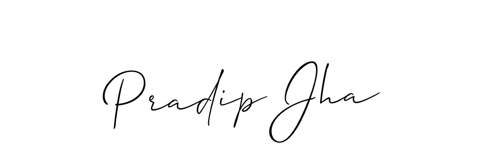 It looks lik you need a new signature style for name Pradip Jha. Design unique handwritten (Allison_Script) signature with our free signature maker in just a few clicks. Pradip Jha signature style 2 images and pictures png