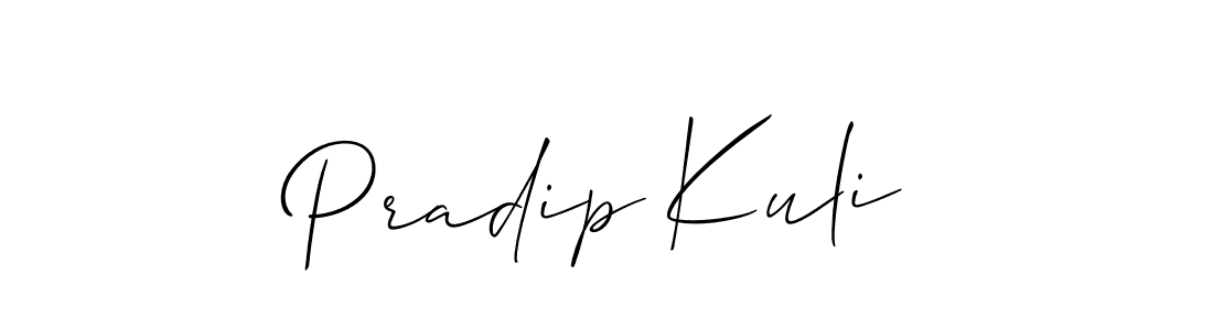 Make a short Pradip Kuli signature style. Manage your documents anywhere anytime using Allison_Script. Create and add eSignatures, submit forms, share and send files easily. Pradip Kuli signature style 2 images and pictures png