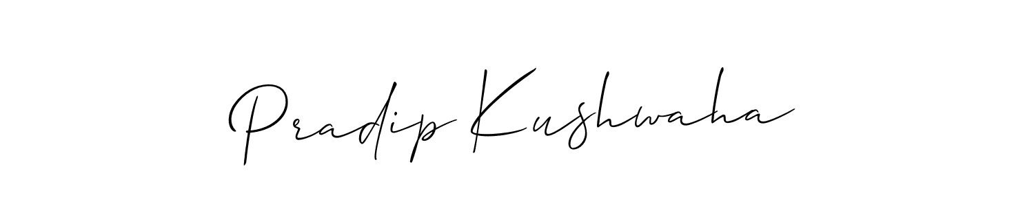 Make a beautiful signature design for name Pradip Kushwaha. With this signature (Allison_Script) style, you can create a handwritten signature for free. Pradip Kushwaha signature style 2 images and pictures png
