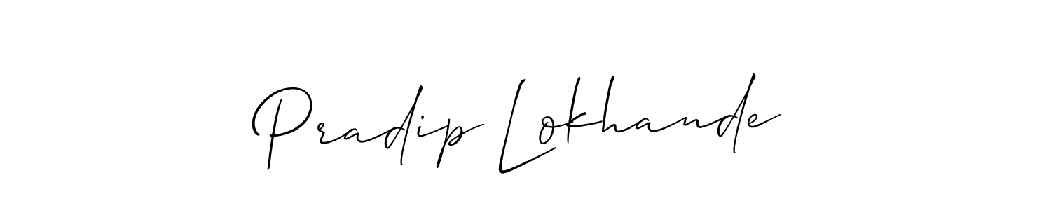 Use a signature maker to create a handwritten signature online. With this signature software, you can design (Allison_Script) your own signature for name Pradip Lokhande. Pradip Lokhande signature style 2 images and pictures png