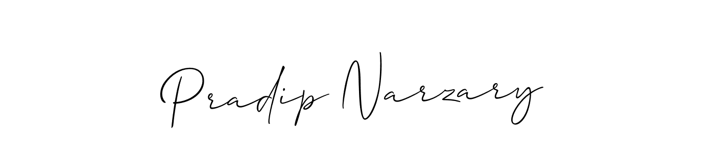 How to make Pradip Narzary name signature. Use Allison_Script style for creating short signs online. This is the latest handwritten sign. Pradip Narzary signature style 2 images and pictures png