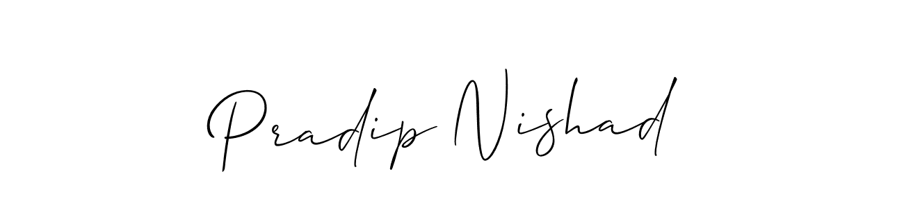 Also we have Pradip Nishad name is the best signature style. Create professional handwritten signature collection using Allison_Script autograph style. Pradip Nishad signature style 2 images and pictures png