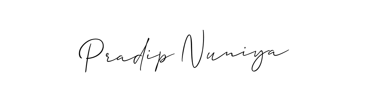 Similarly Allison_Script is the best handwritten signature design. Signature creator online .You can use it as an online autograph creator for name Pradip Nuniya. Pradip Nuniya signature style 2 images and pictures png
