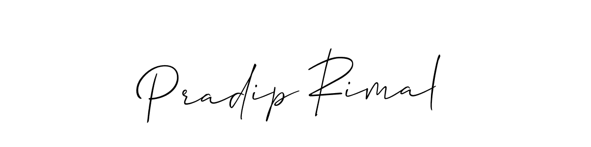 Use a signature maker to create a handwritten signature online. With this signature software, you can design (Allison_Script) your own signature for name Pradip Rimal. Pradip Rimal signature style 2 images and pictures png