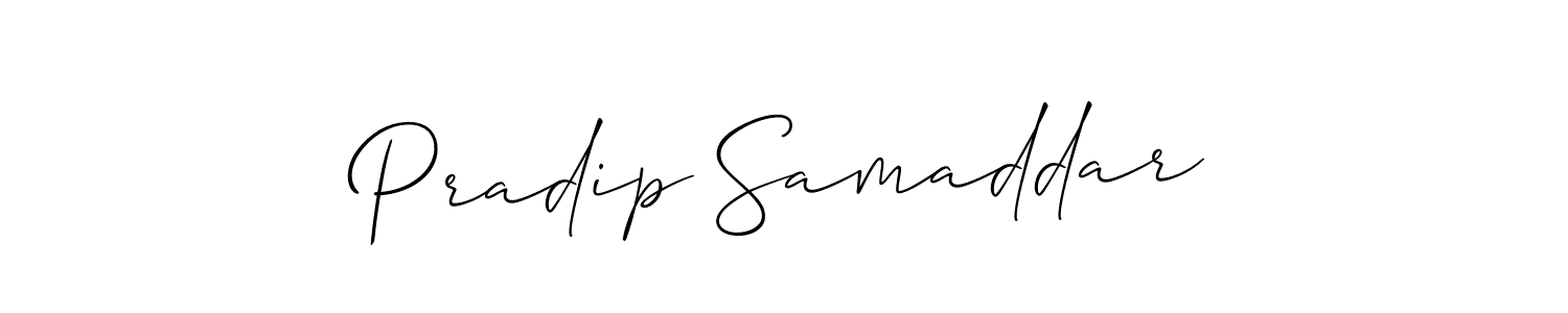 Also we have Pradip Samaddar name is the best signature style. Create professional handwritten signature collection using Allison_Script autograph style. Pradip Samaddar signature style 2 images and pictures png